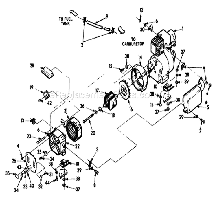 Page D Diagram and Parts List for 9439-0  Briggs and Stratton Generator
